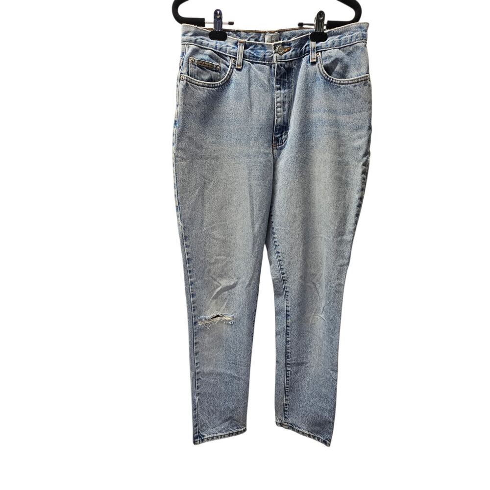 Vintage Women's Calvin Klein Jeans Stonewash Classic Sz 12 Mom Jeans Distressed